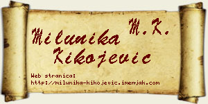 Milunika Kikojević vizit kartica